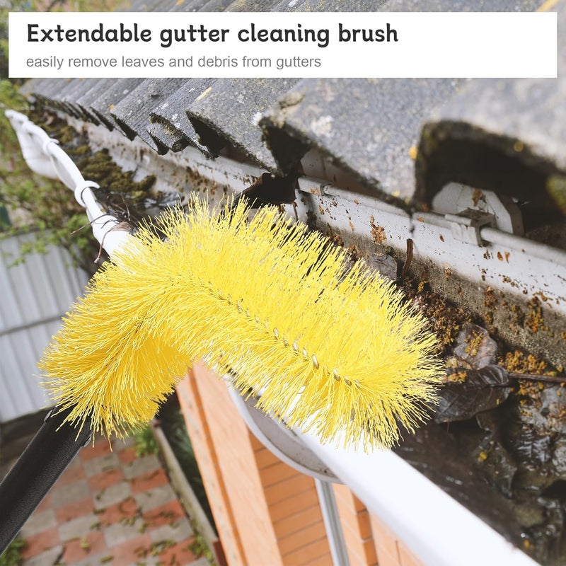 ElephantBird Gutter Cleaning Tools from The Ground, 10 FT Gutter Cleaning Brush with Telescopic Pole, Long Reach Gutter Guard Roofing Tool for Removing Leaves and Debris - Image 3